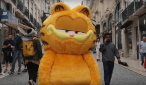 Garfield andou pelas ruas de Lisboa para promover o Novo Filme